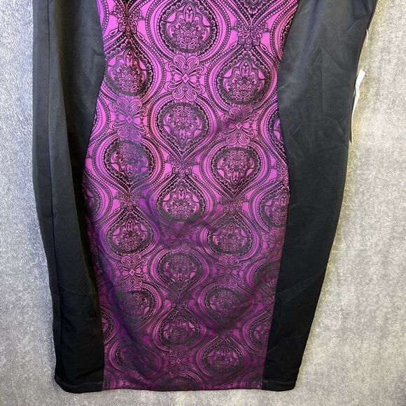 Olivia Mathews Plus Size 3X Purple and Black Dress Stylish Modern Cut Women's - Picture 4 of 10